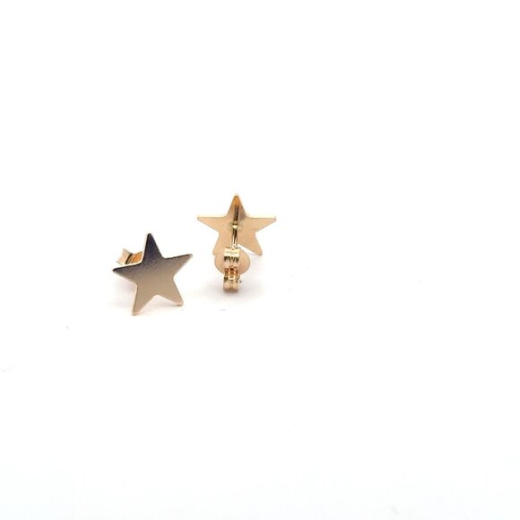 18K Gold Earrings Stud Star - Picture 4 of 9